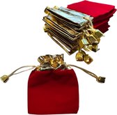 Cadeauzakjes Fluweel/Velours - 10 zakjes - 7x9CM - Rood met Goud - Sieraden verpakking - Leuk voor Kerst