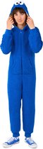 OppoSuits Cookie Monster Kids Onesie - Sesamstraat Huispak - Kinder Kleding voor Koekiemonster Outfit - Carnaval - Blauw - Maat: S - 92/98 - 98/104 - 2-4 Jaar