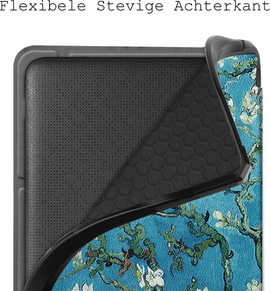 Hoes Geschikt voor Kobo Libra 2 Hoesje Bookcase Cover Hoes Trifold Met Screenprotector - Hoesje Geschikt voor Kobo Libra 2 Hoes Cover Case - Bloesem van Dux Ducis — afbeelding 3