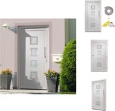 vidaXL Toegangsdeur - 108 x 208 cm - PVC deurframe - 5-punts paddestoelkopsloten - Isolerende beglazing - Trekgreepset inclusief - Montageset inclusief - Kleur- wit - Deurhor
