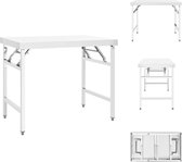 vidaXL Table de travail pliante - Acier inoxydable - 100x60x80 cm - Dessus de cuisine