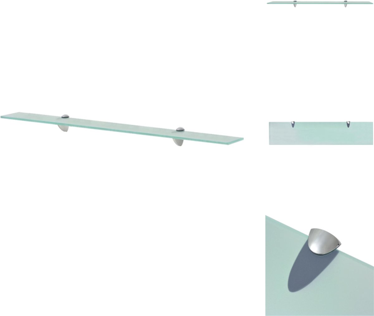 VidaXL zwevende plank zwart glas 90x20cm 8mm dikte glas Wandsteun