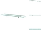 vidaXL Zwevende Plank - Transparant Gehard Veiligheidsglas - 90 x 10 cm - 15 kg - Wandsteun