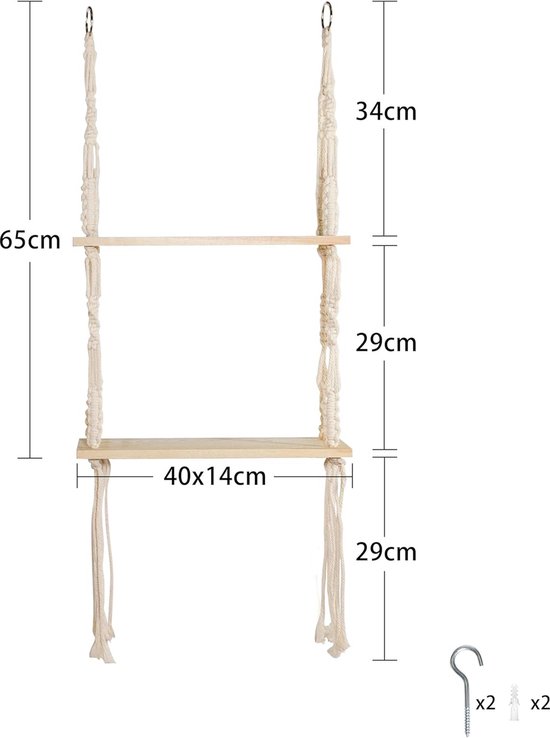 Wandrek Van Hout, Macramérek, Handgeweven Natuurlijk Drijfhout Wanddecoratie Boho Hangrek Macrame Decoratie Wandrekken Voor Woonkamer Slaapkamer Balkon Hal
