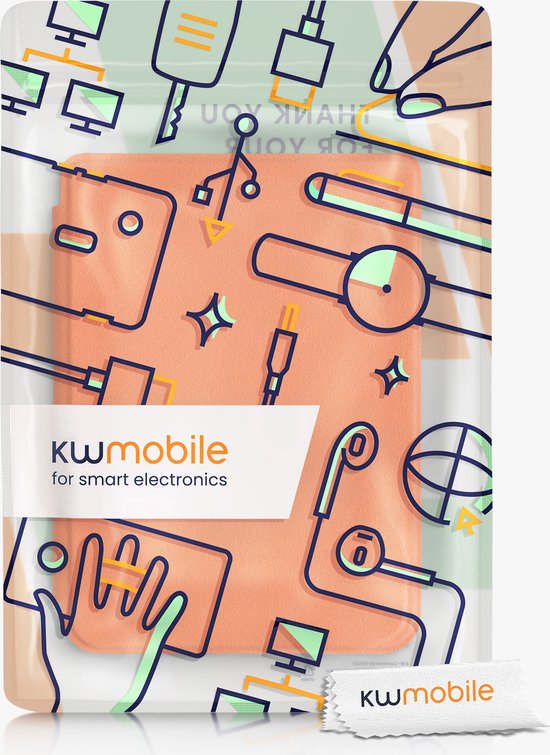 kwmobile case geschikt voor Kobo Clara 2E hoes - E reader cover van microvezel - Hoesje in oranje van Merkloos — afbeelding 5