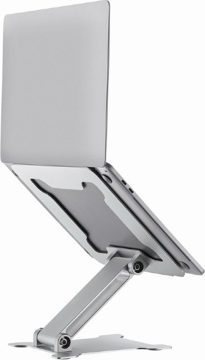 Ergonomische opvouwbare aluminium laptopstandaard - Traploze hoogteverstelling - Compact en lichtgewicht - Zilver