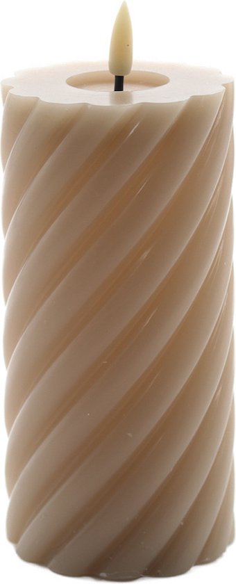 Ambiance Mansion - bougie led tourbillon sable rustique 15x7,5cm