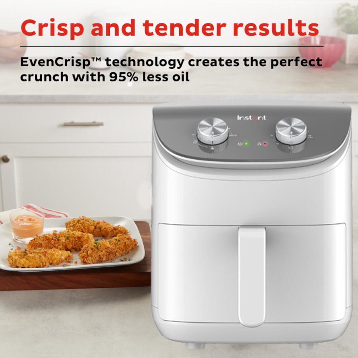 Instant Pot 4-in-1 Airfryer 3.8L (Wit)- 1500W - Airfryen, braden, bakken, opwarmen thumbnail 4