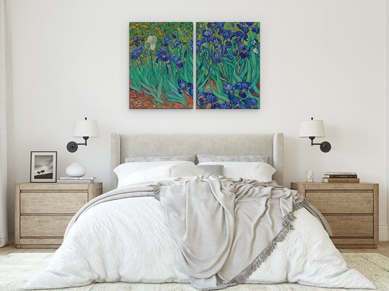 Artaza Peinture sur toile Diptyque Iris - Vincent van Gogh - 120x80 - Photo sur toile - Impression sur toile