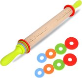 Rolling Pin, Adjustable Rolling Pin with Spacer for Dough Thicknesses, Non-Stick, BPA-Free Baking Accessories