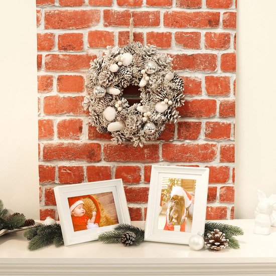 Kerstkrans met verlichting, 16 inch verlichte krans, kerstkrans decoratie, buiten kerstslinger, kerstkrans binnen, kerstkrans op batterijen, led-kerstkrans