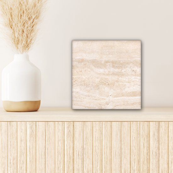 Tableau sur toile Marbre - Pierres - Sable - Texture - 20x20 cm - Décoration murale