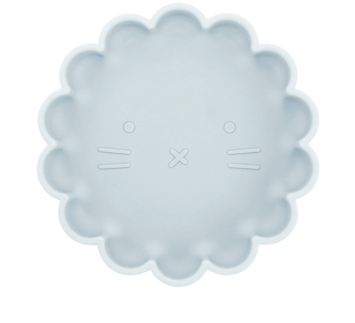 Goedkoopste Dutsi - Welpje Serie - Siliconen Babybord - Leeuwen Ontwerp - 18 cm - Grijs Blauw