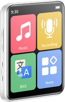 MP3 Speler Bluetooth 64GB - 2.0'' TFT Screen - MP4 speler met Touchscreen - Bluetooth 5.2 - D2 - Wit