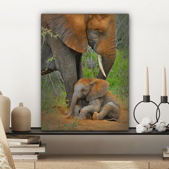Mère éléphant prend soin de son enfant toile 2cm 30x40 cm - petit - Tirage  photo sur... | bol