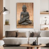MuchoWow® Glasschilderij 80x120 cm - Schilderij glas - Hindoe Boeddha standbeeld - Foto op acrylglas - Schilderijen