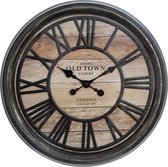 Horloge murale marron - diamètre 39 cm - Klok de salon Industrielle - Horloge murale country - Horloge de cuisine - Klok Vintage -