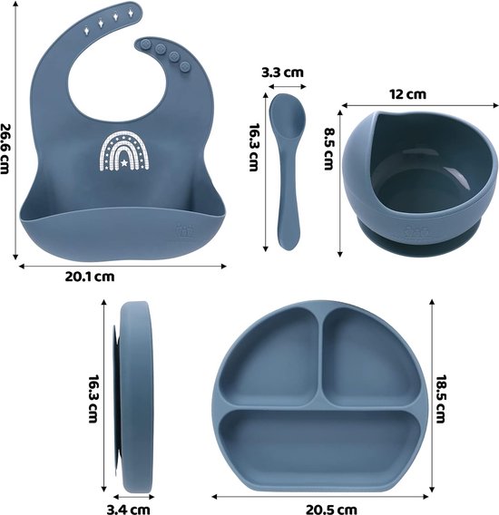 Assiette bébé Vaisselle pour enfant avec ventouse Assiette enfant Bol  Bavoir Kom