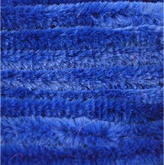 10x Blauw chenille draad 14 mm x 50 cm - Buigbaar draad - Pluche chenillegaren/chenilledraden - Hobbymateriaal om mee te knutselen