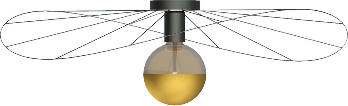 Trend24 Wandlamp / Plafond Eskola 70 - plafondlamp - Woonkamer Lamp - E27 - Zwart