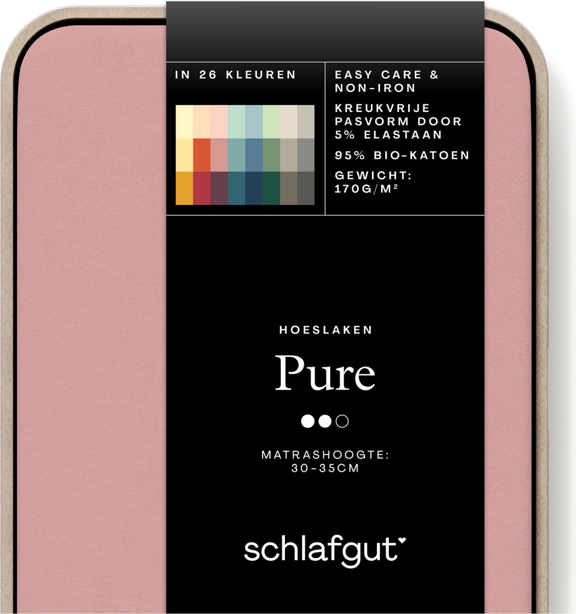 Schlafgut Pure Bio Katoen Jersey Hoeslaken M - 120x200 - 130x220 154 Purple Mid