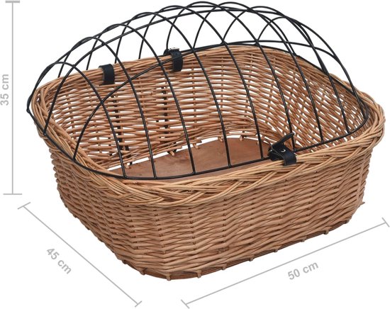 Furniture Limited - Fietsstuurmand met deksel 50x45x35 cm natuurlijk wilgen van Merkloos — afbeelding 3