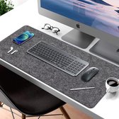 Bureauonderlegger, vilt (100 cm x 40 cm), tafelonderlegger, muismat voor laptop/toetsenbord/muis, schrijfblok (donkergrijs)