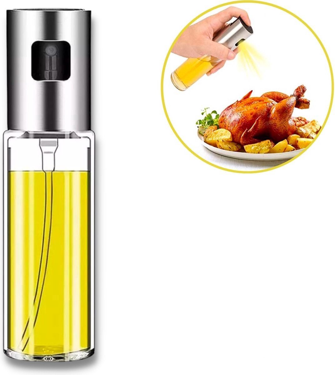Olijfolie sprayer - Diffuser & Verstuiver - Glas & RVS - 100mL