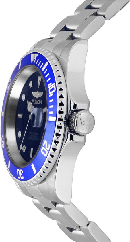 Invicta Pro Diver 26971 Heren Horloge - Waterdicht - Analoog - Quartz Uurwerk - Roestvrij Staal met blauwe Wijzerplaat - 40mm