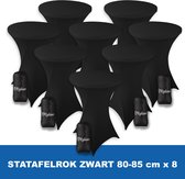 Statafelrok Zwart x 8 – ∅ 80-85 x 110 cm - Statafelhoes met Draagtas - Luxe Extra Dikke Stretch Sta Tafelrok voor Statafel – Kras- en Kreukvrije Hoes