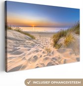 Toile - Mer - Plage - Dunes - Coucher de soleil - Peintures salon - Chambre - Décoration de chambre - Tableaux toile paysages - 120x80 cm