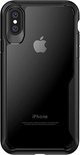 Transparante hoes met zwarte, verstevigde randen voor de iPhone met Apple logo.