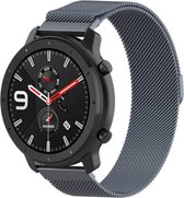 Strap-it® Samsung Galaxy Watch 45mm / 46mm nylon gesp band - zwart + glazen screen protector