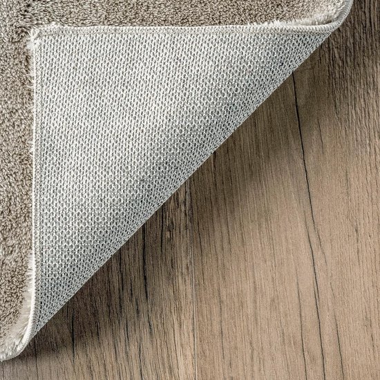 Tapis uni Solid à poils longs et lavable Flycarpets - Beige - 160x230 cm