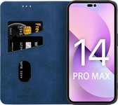 Coverzs telefoonhoesje geschikt voor Apple iPhone 14 Pro Max Luxe bookcase - blauw - hoesje met ruimte voor pasjes - luxe design