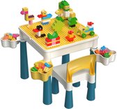 SHOP YOLO - Table d'activités - Table de jeu pour enfants - 128 pièces Grands Bouwstenen - dont 1 Chaise - Morandi