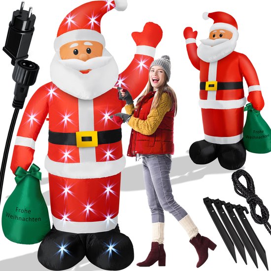 KESSER® XXL Opblaasbare Kerstman LED Verlicht Kerstverlichting