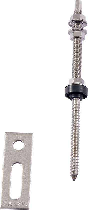 Lot De 10 Vis à Double Filetage NuaSol M10 X 250 Mm Avec Tôle D'adaptation – Inox