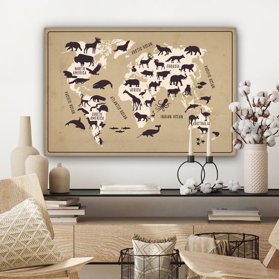 Sleutelbloem & de veer Canvas print van Alfons Mucha 70 x 90 cm Beige Wanddecoratie Wanddecoratie