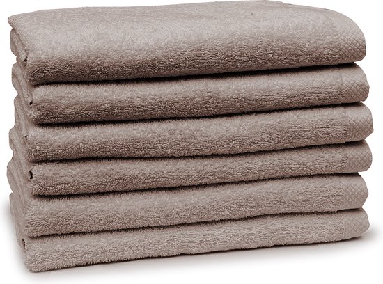 Eleganzzz Handdoeken Set - Set van 6 - Badhanddoeken 70x140cm - Badlakens - Handdoek - 420 gr/m2 - 100% Katoen - taupe
