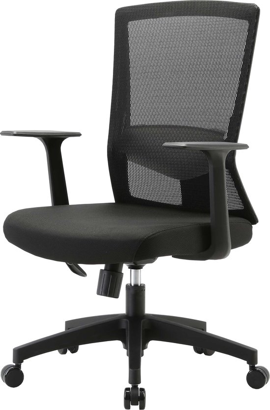 SIHOO bureaustoel bureaustoel, ergonomische S-vormige rugleuning, ademende verstelbare taillesteun ~ zwart