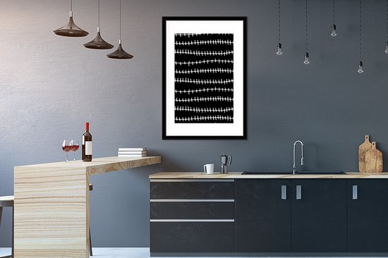 Motif de lignes horizontales à rayures verticales en noir et blanc 60x90 cm