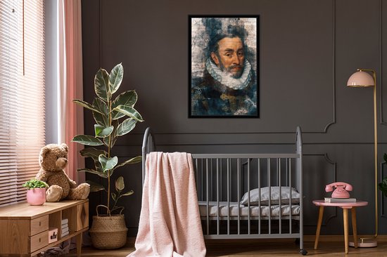 Ancien maître édité Adriaen Thomasz avec coupure de journal 80x120 cm