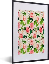 Fotolijst incl. Poster - Bloemen - Rozen - Lente - 40x60 cm - Posterlijst