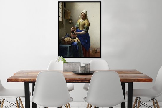 Affiche avec cadre La laitière - Johannes Vermeer - 60x80 cm
