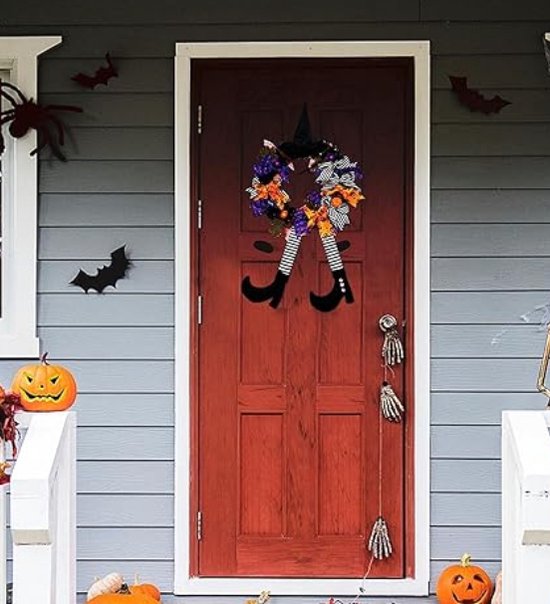 Couronne d'Halloween - Accroche-porte - Décoration de maison