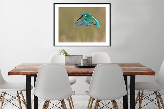 Cadre photo avec affiche - Martin-pêcheur - Ciel - Coloré - 80x60 cm - Cadre pour affiche