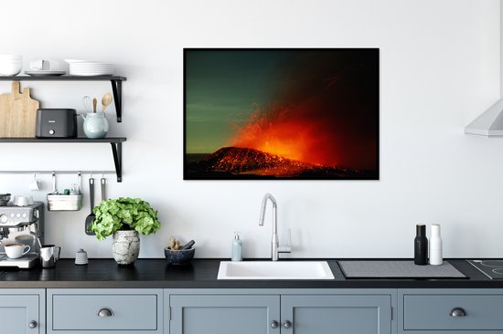 Affiche avec cadre Volcan à Hawaï - 90x60 cm
