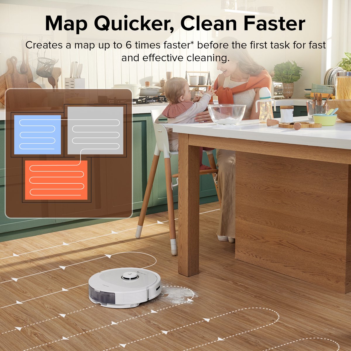 Roborock Q8 Max - Robotstofzuiger - zwart - Borstel Dubbele reinigingskracht - Tech Obstakel Vermijden — afbeelding 5