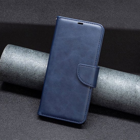 MobyDefend Hoesje - Geschikt voor Oppo A78 (5G) - Wallet Book Case Met Koord - Blauw